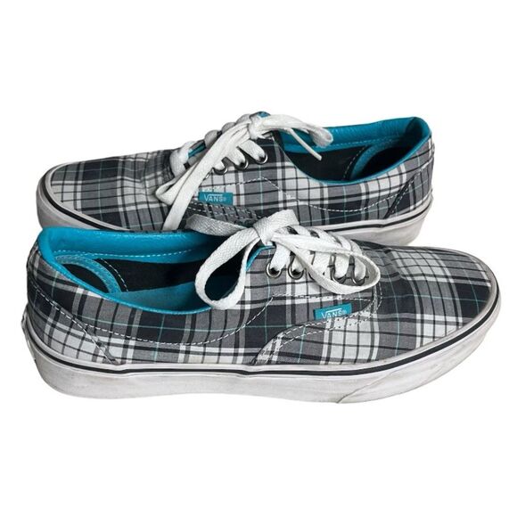VANS Plaid Skate Sneakers Skater Shoes Black White Plaid Womens Size 9 Mens 7.5 - Picture 1 of 8